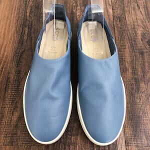 Ecco Sneaker Leather Slip On Mule Fold Down Heel “Leisure” Size US 10 EU 41 Blue